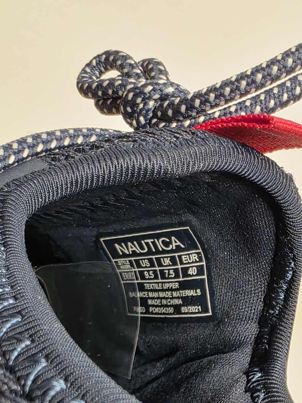 Nautica Navy and Red Slip-On Athletic Sneakers with White Sole - Picture 5 of 5